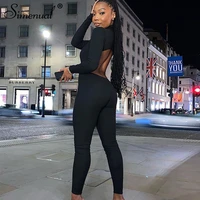 simenual backless cut out long sleeve bodycon jumpsuits one piece fall 2021 women clothing fashion workout active wear jumpsuit
