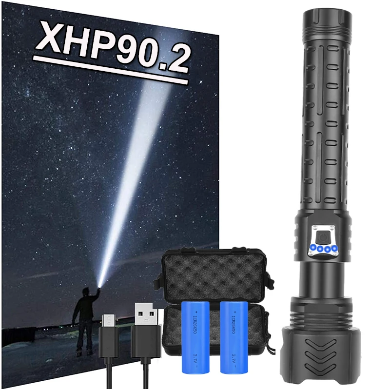 

Светодиодный фонарик xhP90, 5 режимов, 500 м, с дисплеем