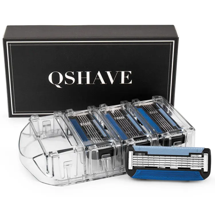 Бритва Qshave Black Spider Man может спроектировать ваше имя на ручке с 6 лезвиями(5 шт. США X5 Blade и 1 шт. Германия X6 Blade