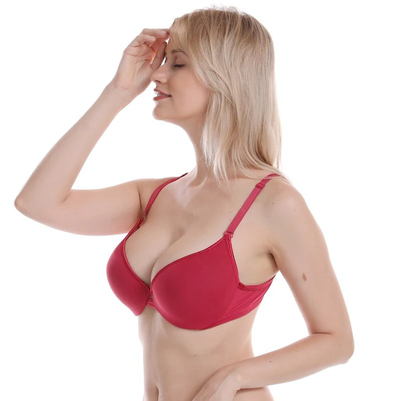 Beauwear Для женщин однотонные Цвет кабриолет бюстгальтер с эффектом пуш ап без подкладки на косточках сглаживания нижнее Белье регулируемый плечевой ремень размера плюс нижнее белье