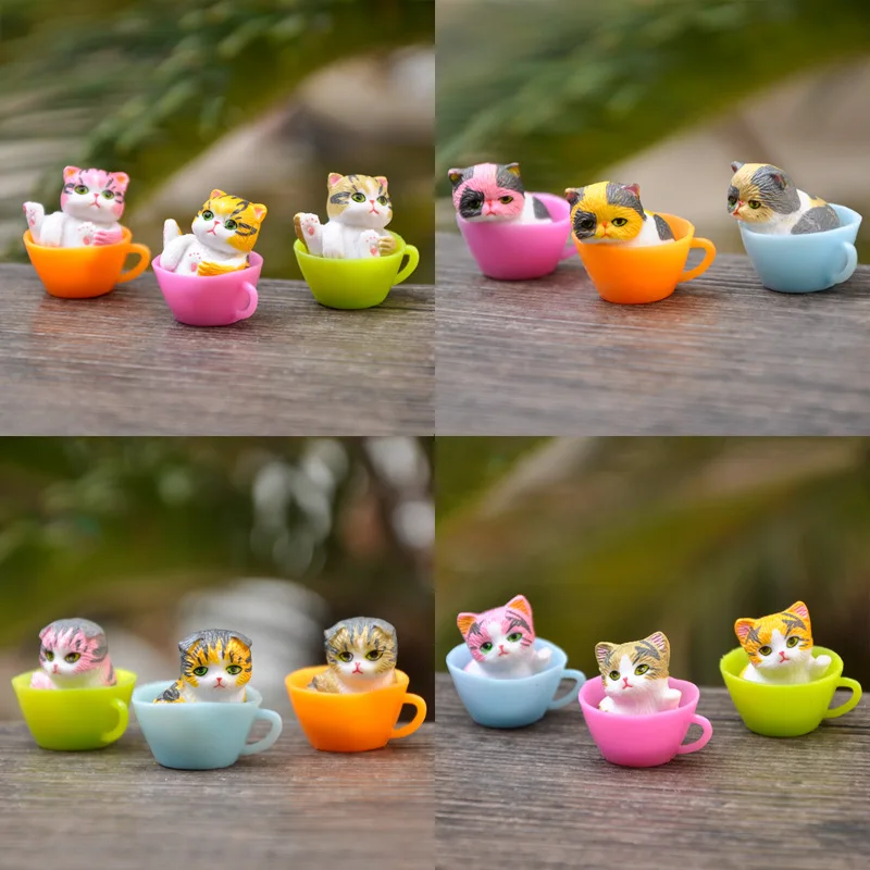 BAIUFOR 1 PC Miniatures Cartoon Anime set Puppet Mini Desktop Doll Fairy Garden Decor Terrarium Figurines Cat Dog Owl Girl | Дом и сад