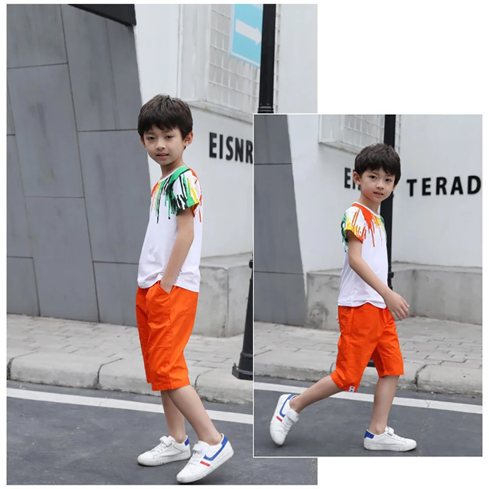 Комплекты одежды для мальчиков 2020 летнее Хлопковое платье девочек-подростков