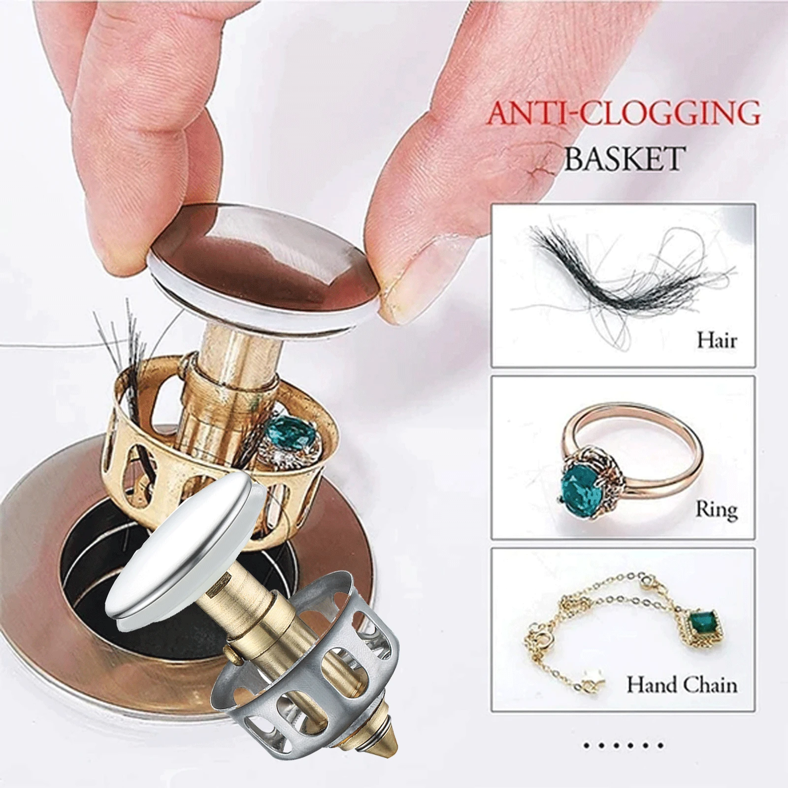 

Universal Wash Basin Bounce Drain Filter Sink Drain Vanity Stopper Bathroom Accessories Bathtub Plug Trap Hair Catcher Faucet