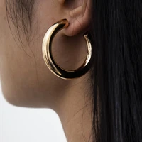 ingemark 2021 new big circle hoop earrings for women vintage fashion statement gold color punk charm earrings party ear jewelry