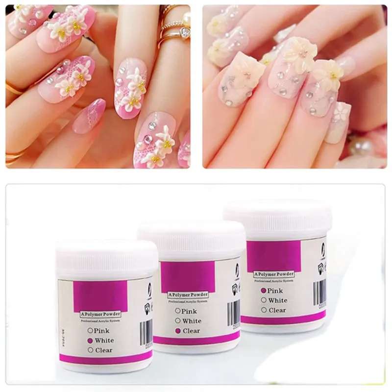 120 мл набор акриловых порошков для ногтей блестящие прозрачные белые розовые