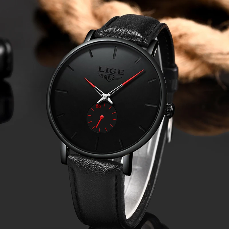 LIGE новинка мужские часы простые модные ультра тонкие кварцевые повседневные