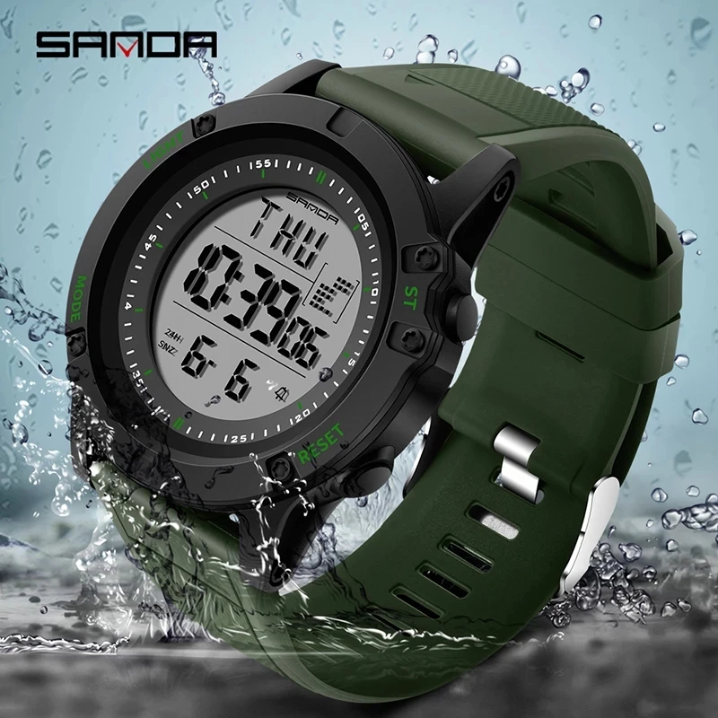 

Men Military Watch LED Outdoor Sport Watches Waterproof Digital Clock Wristwatch Christmas Gifts For Man Bright Backlight