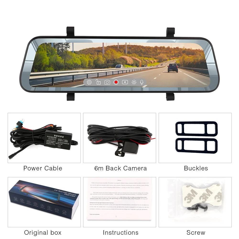 Dash Cam автомобиля Камера регистратор видеорегистратор для Dvr Широкий формат 10