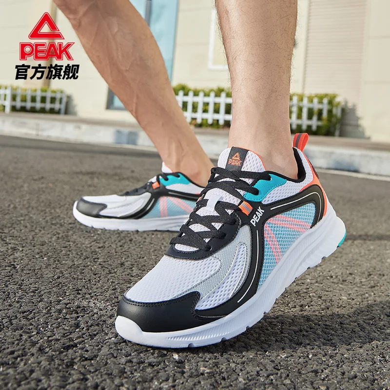 

Peak cushioning running shoes men's fashion trend contrast color 2021 new versatile mesh breathable