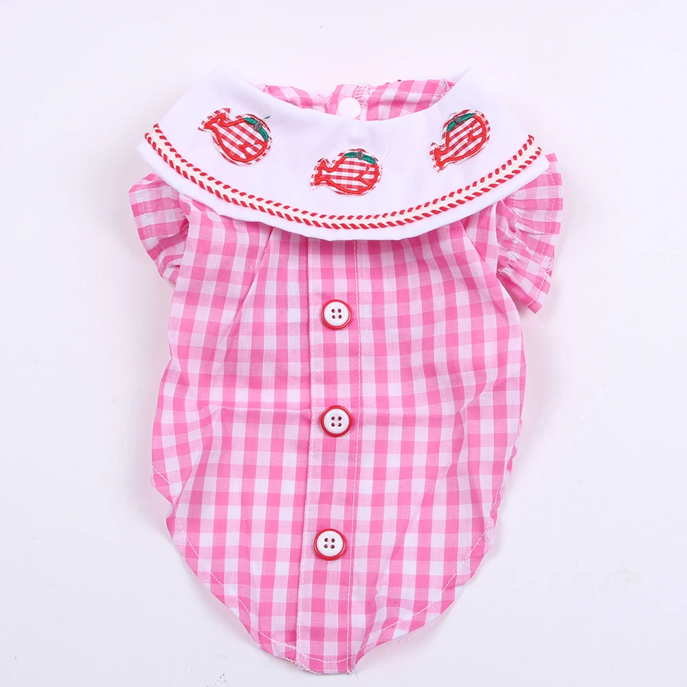 

Платье-рубашка для девочек, собак, домашних питомцев, клетчатая дизайнерская футболка для кошек и щенков, одежда для весны и лета, 5 размеров,...