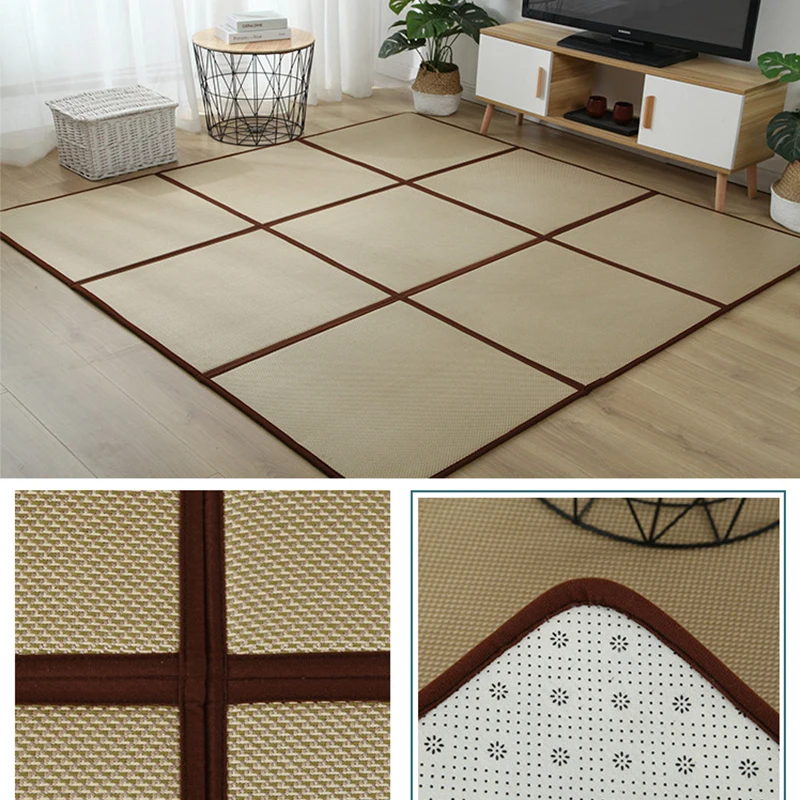 folding rattan floor mat thick living room floor sleeping mat rattan japanese tatami carpet pad summer baby play mat non slip free global shipping