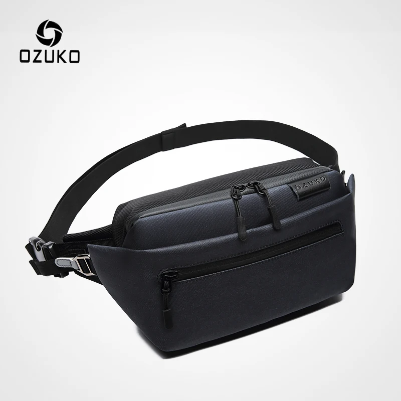 OZUKO, водонепроницаемая Мужская поясная сумка, поясная сумка, сумка на ремне, мужская сумка для телефона, сумка для путешествий, поясная сумка, маленькая спортивная сумка для бега