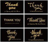 10pcs black gold thank you cards for supporting my small business cards for retail store handmade goods gift shop packaging