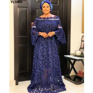 Африканские платья для женщин, 4 цвета, большие размеры, Дашики, сказочное кружевное Африканское платье, Абая, мусульманское длинное платье, халат, африканская одежда