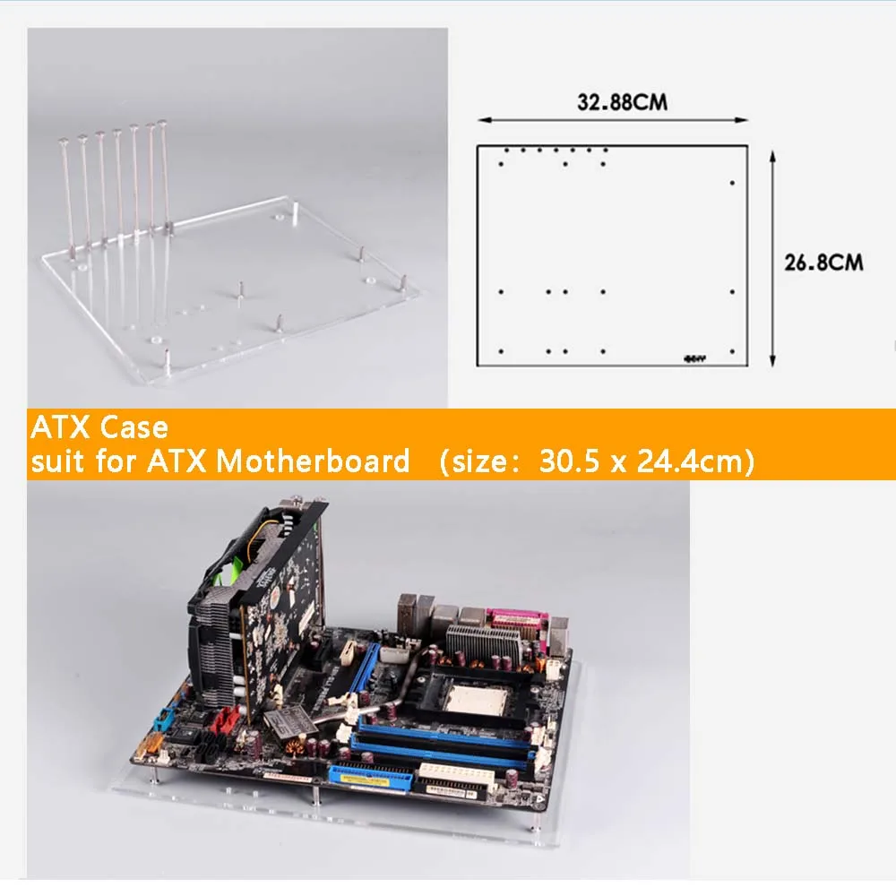 PC открытая рама тестовая скамья шасси Mini ITX MATX EATX ATX материнская плата чехол для компьютера DIY настенная подставка VESA задняя вешалка держатель