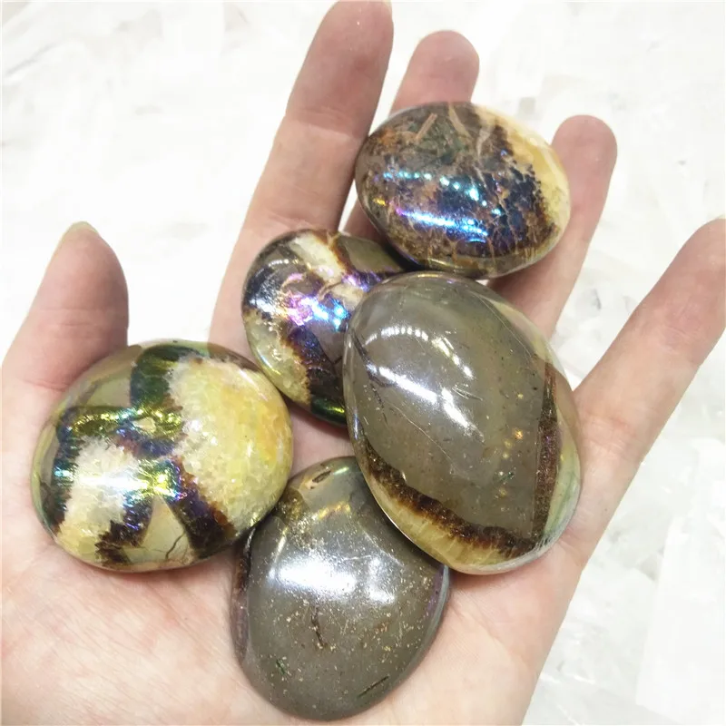 40-80 г 1 шт. натуральный Septarium Septarian пальмовые массажные камни образец минерала целебный Природный Кварц кристаллы