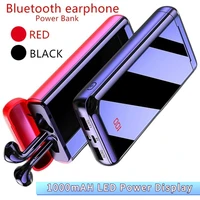 wireless bluetooth earphone 2 in 1 with 10000mah charge case power bank 3d stereo dual mic wireless sport bluetooth earbuds