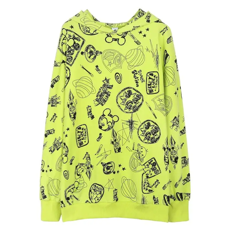 2019 осенние толстовки с капюшоном рисунком из мультфильма Модный пуловер для