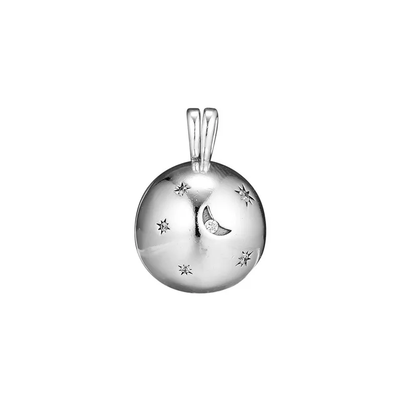 

Moon & Stars Open Pendants Necklaces for Women 925 Sterling Silver Chain Necklace Clear CZ Crystal Statement Necklaces Jewelry