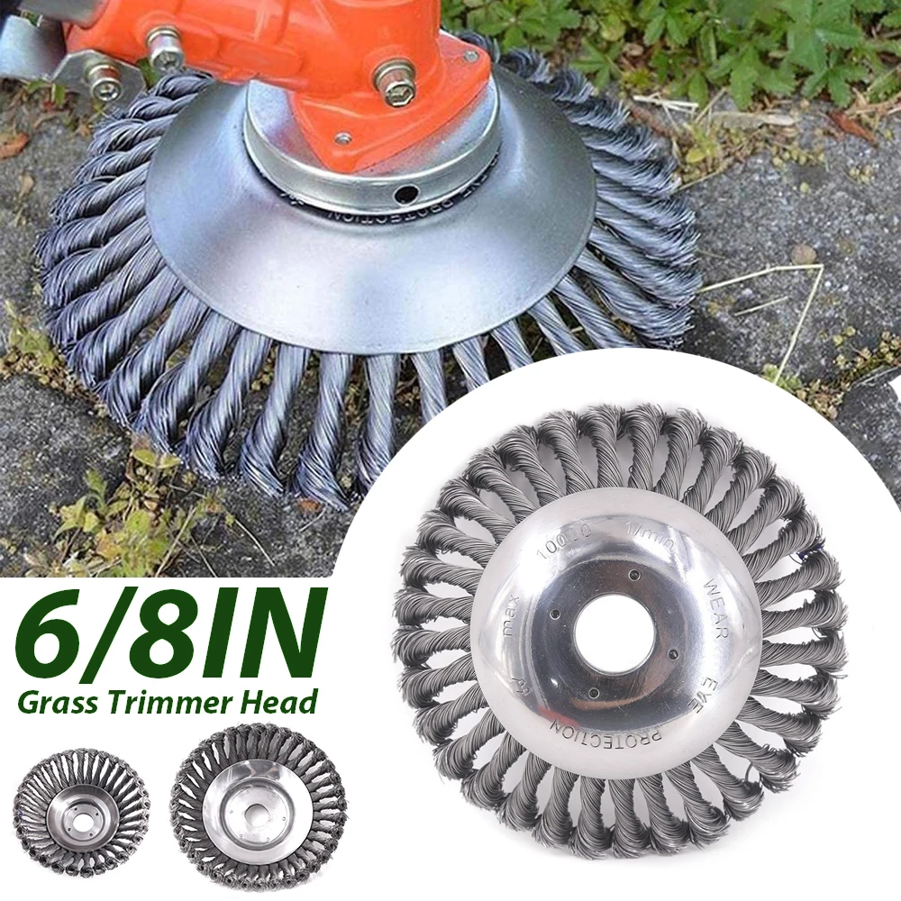 

Steel Wire Wheel Garden Tools Lawn Mower Brush Disc Grass Trimmer Head Brushcutter Grass Weed Cutting Rusting Dust Removal Plate
