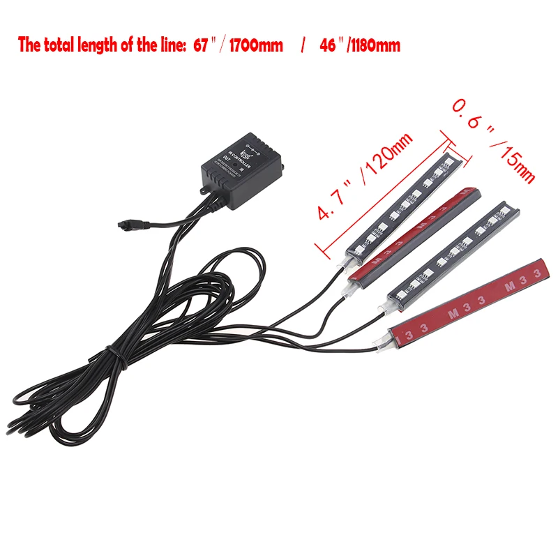 Светодиодная лента POSSBAY RGB декоративные атмосферные лампы светильник автомобиля