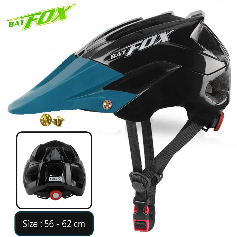 Black-Darkgreen BATFOX велосипедный шлем Мужской Женский велосипедный шлем цельно-Формованный mtb Шлемы casco batfox mtb casque velo велосипедные шлемы Размер: M/L - Цвет: Black-Darkgreen