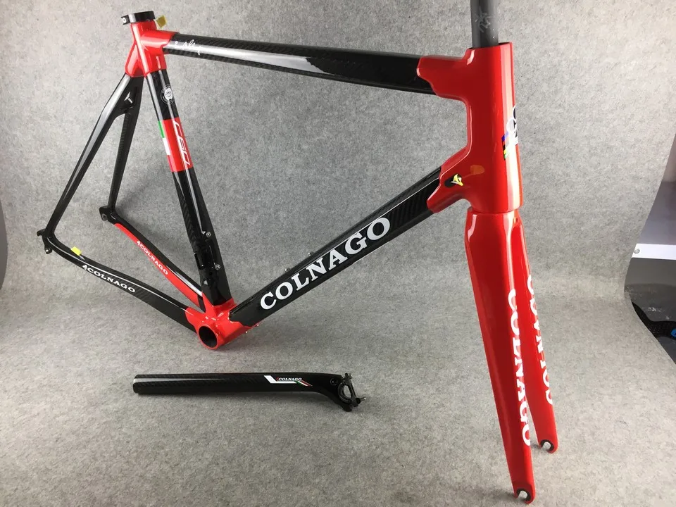 Красный Colnago C60 карбоновый Дорожный полный велосипед с R7000 Groupset углеродный саржевый рулевой руль красный COLNAGO