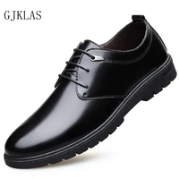business leather shoes wedding dress formal shoes for men office lace up brown black leather shoes cheap non slip mens footwear