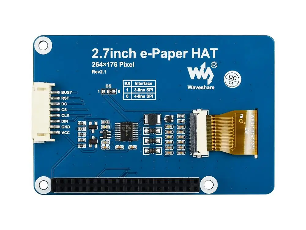 Дисплей Waveshare 264x176 2 7 ɾ-paper/E-Ink для Raspberry Pi 2B/3B/Zero W трехцветный: красный черный