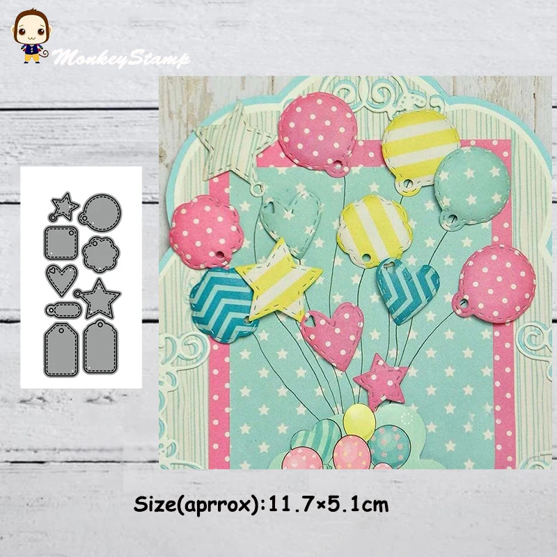 Обезьянки звезды и воздушные шары металлические трафареты для резки сделай сам