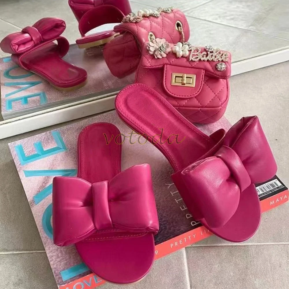 

Summer Women Beach Sandals Cute Bow Flat Slippers Female Outdoor Fashion Butterfly-Knot slides Ladies Soft Flip Flop Beach Shoes