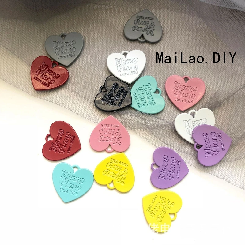 

10 шт Цвет Любовь подвеска в форме сердца любовь сплав брелок Серьги Подвески DIY кулон ручной работы материал Изготовление ювелирных изделий