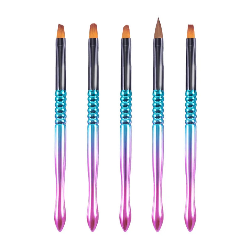

Gradient 3/5Pcs Colours Handle Nail Art Painting Drawing UV Gel Extension Brush Manicure French Tips Round Flat Head Set Pen