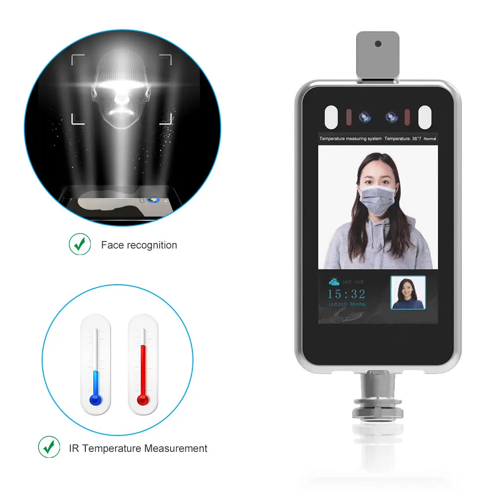Face Recognition and Temperature Indicator HD Camera Thermal Infrared Human Body Detect Access Control | Безопасность и защита