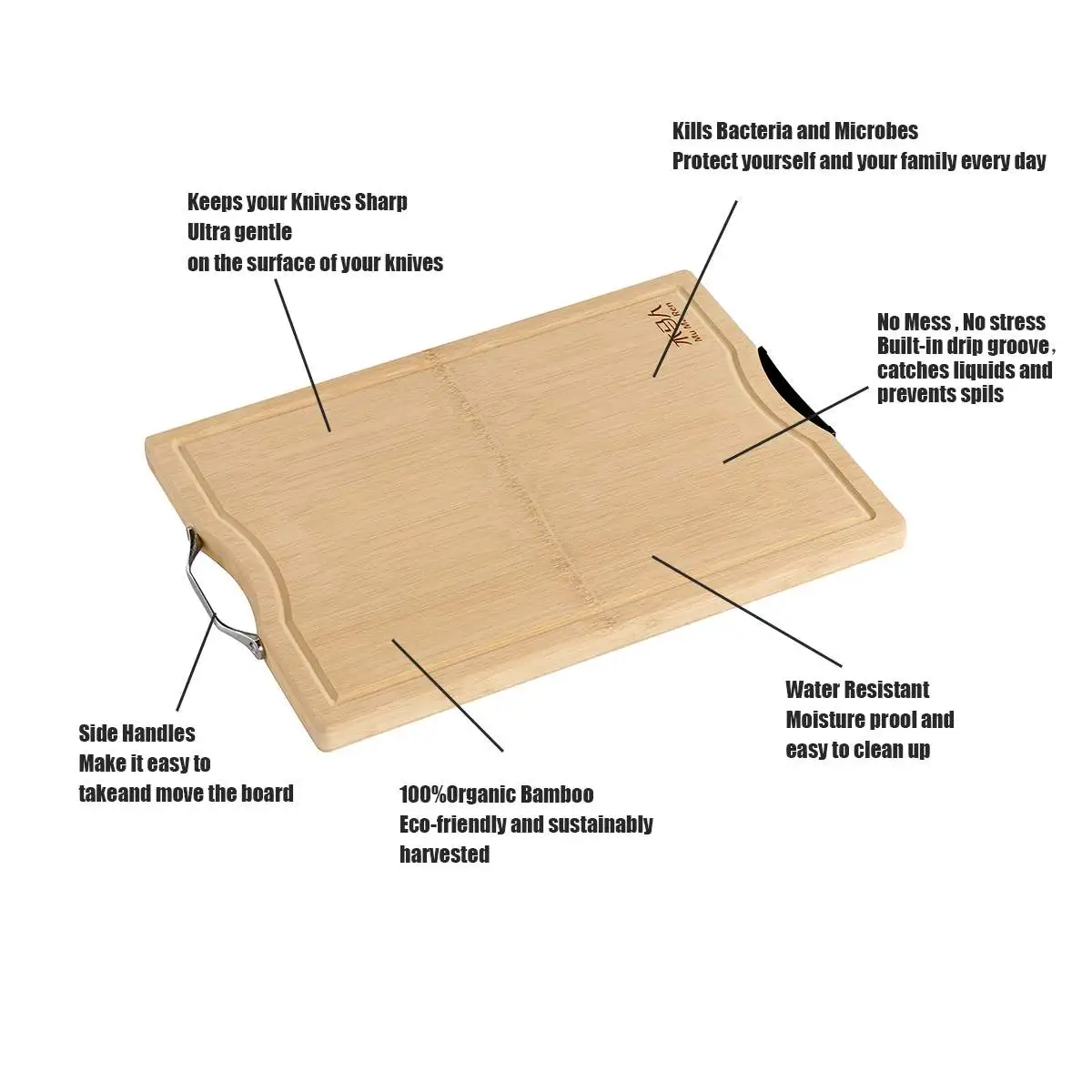 

Mildewproof Chopping Blocks Tool Bamboo Rectangle Hangable Cutting Board Durable Non-slip Kitchen Accessories Chopping Board