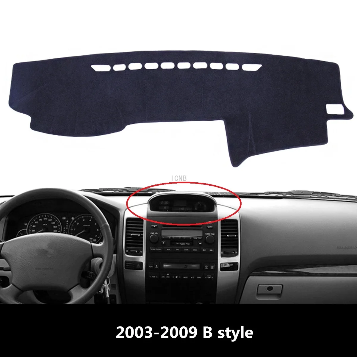 Для Toyota Prado 120 2003 2004 2005 2006 2007 2008 2009 коврик для приборной панели с защитой