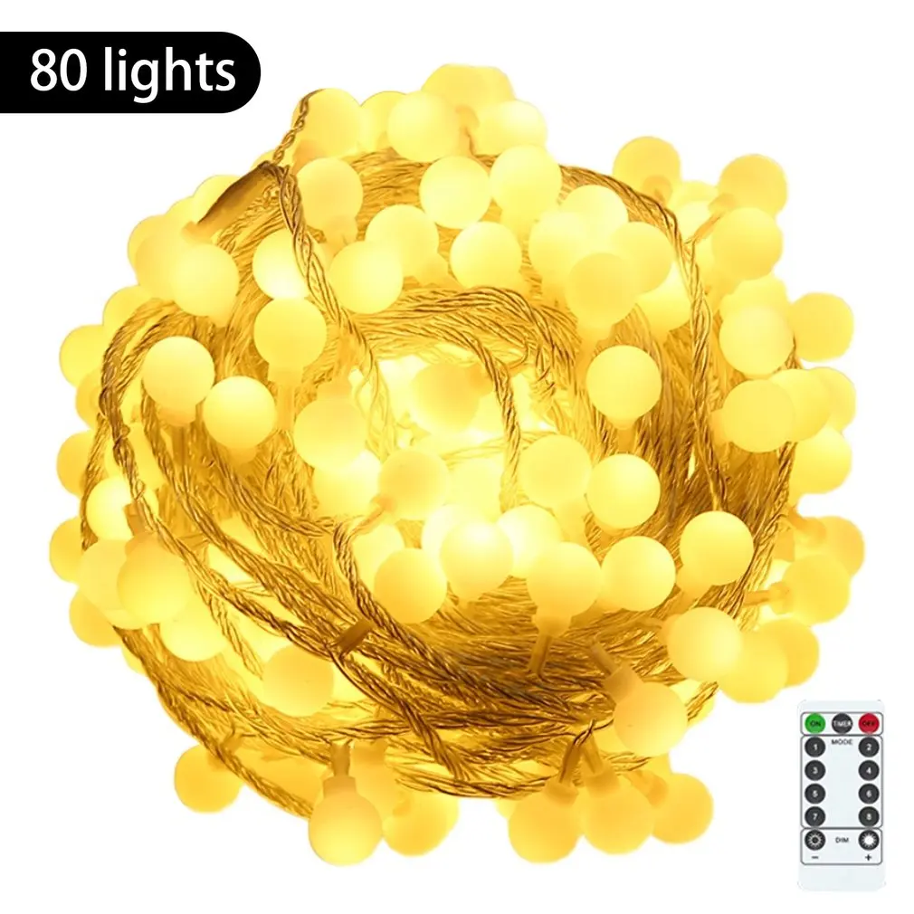 

LED White Ball Light String Multi-function Ball Light Room Curtain Light Portable Christmas Decoration