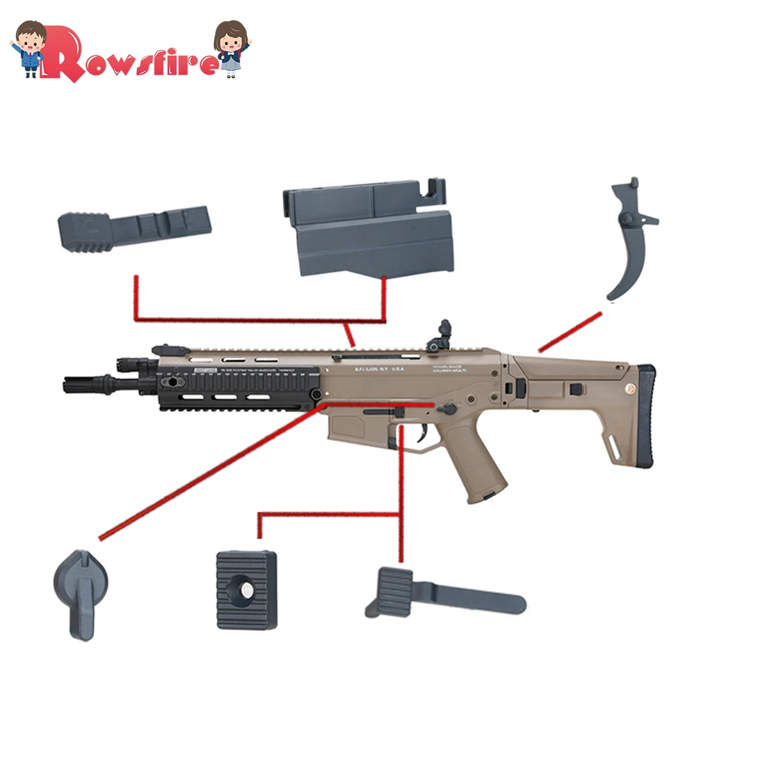 8 шт./лот Металлические Фитинги Аксессуары для JM Gen.10 ACR водные гелевые бусинки бластер-серый/коричневый
