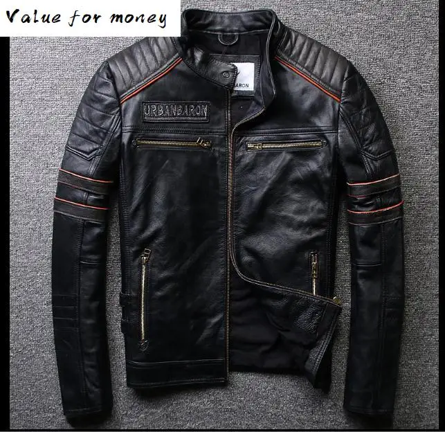 

clothing,mens shipping. Free skull genuine leather Jackets,men's biker jacket.plus size.homme motor coat.sales.gift,fashion