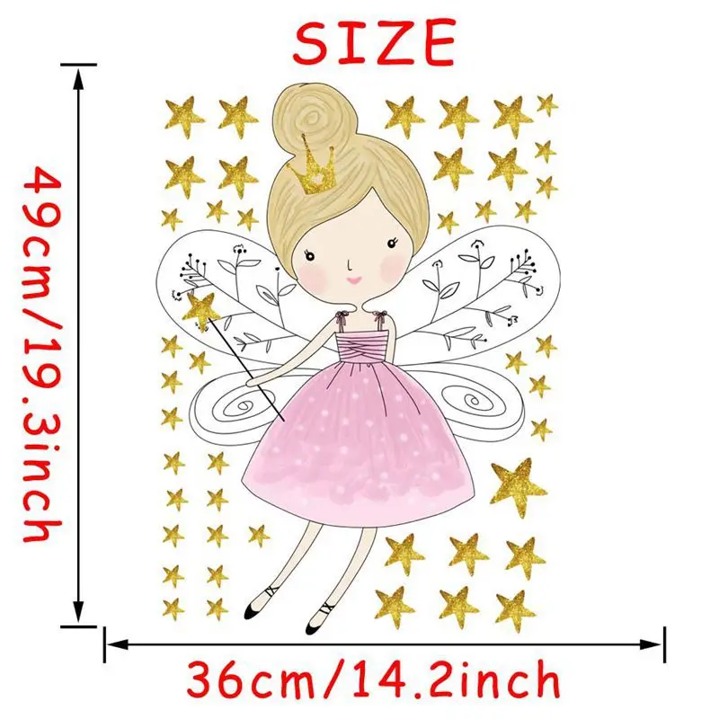 Настенная Наклейка Elf Princess мультяшная детская комната домашний декор граффити