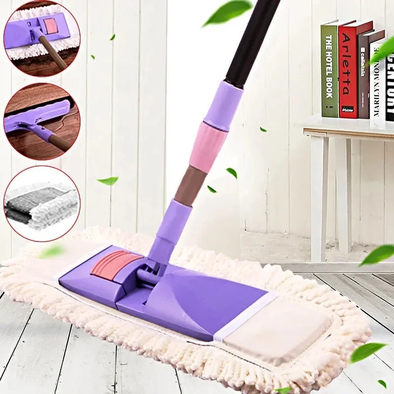 

Плоская швабра, домашний инструмент для сухой и влажной уборки, не требует рук, с деревянным полом