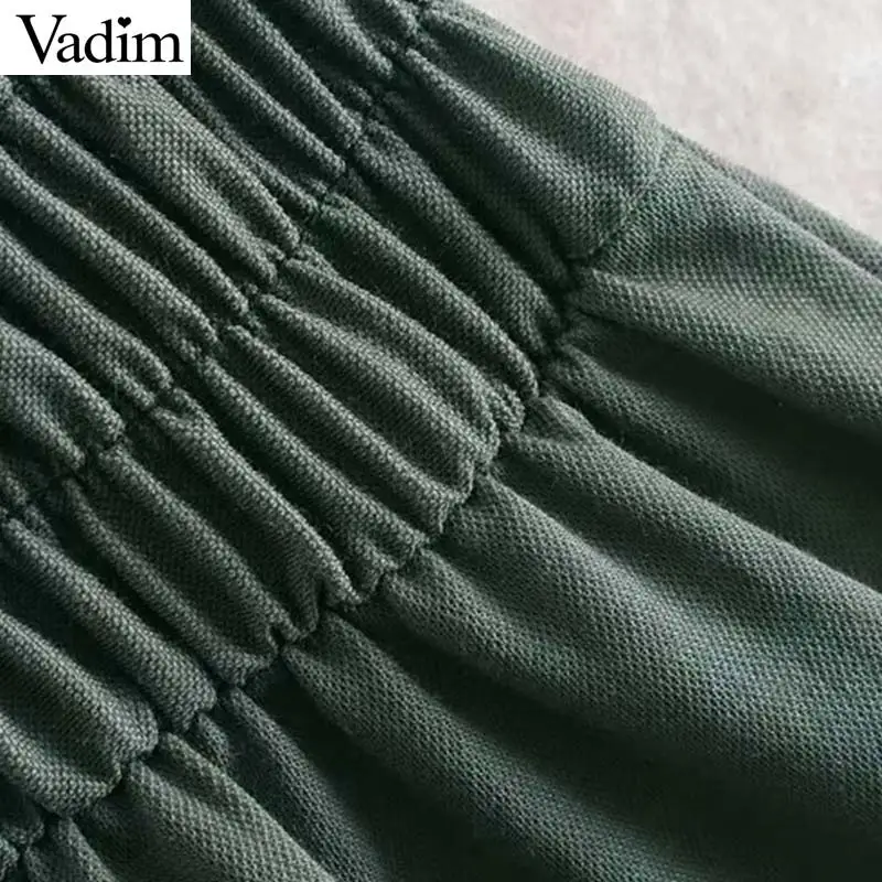 Женское элегантное платье vadim однотонное плиссированное миди с длинным рукавом