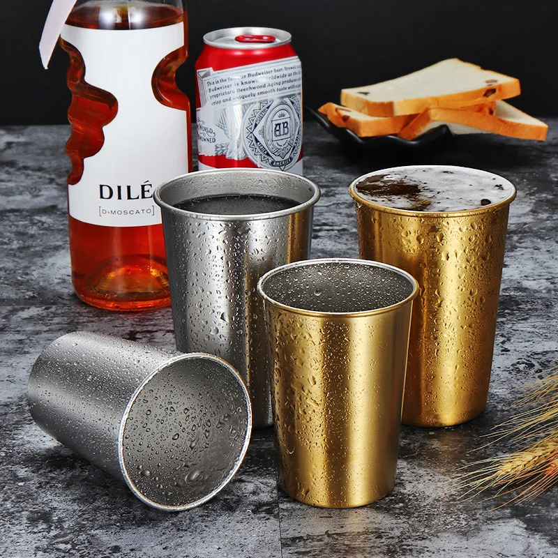 Кофейные кружки из нержавеющей стали чашки для пива молока чая цвета розового