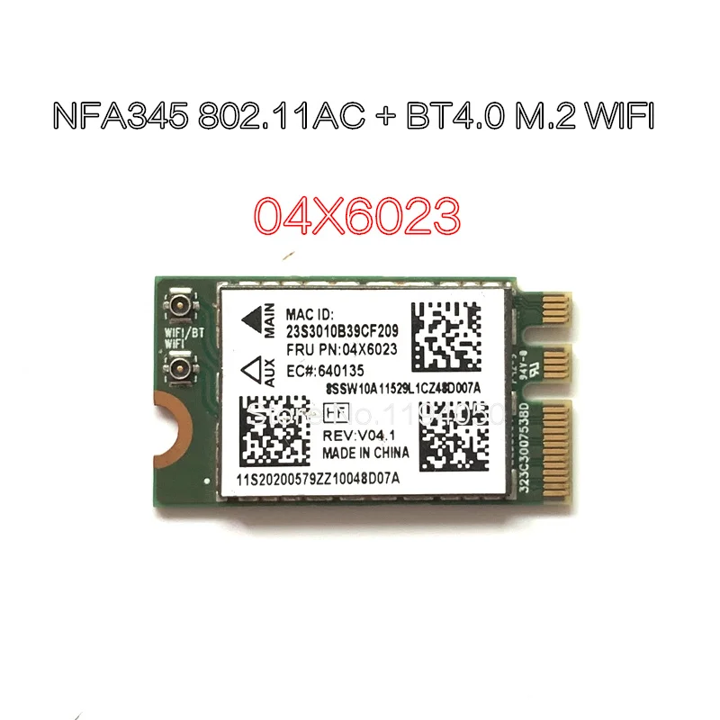 Atheros NFA345 1x1AC + BT4.0 PCIE M.2 WLAN карта Lenovo G70 70 80 B50 FRU 04X6023 20200579 двухдиапазонный 2