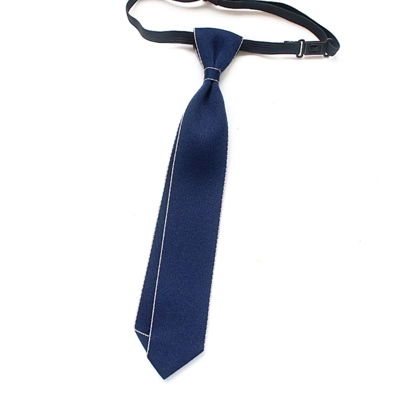 

066F Boys Neckties Formal Wear Pre-Tied Polyester Necktie Elastic Neck Strap Tie for Graduation Ceremony Multiple Colors