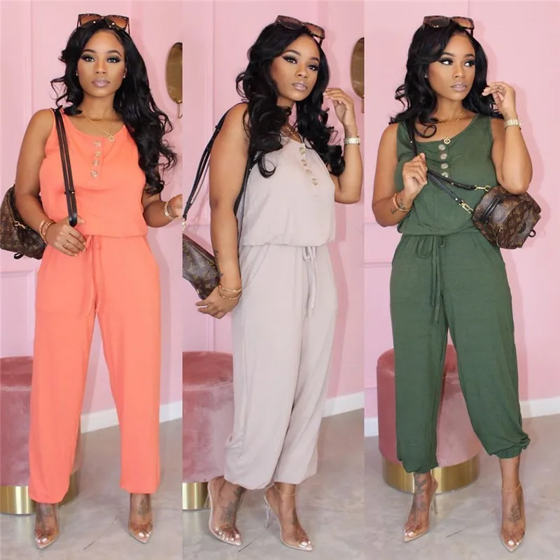 

Summer 2020 women's casual sports jumpsuit streetwear jumpsuit