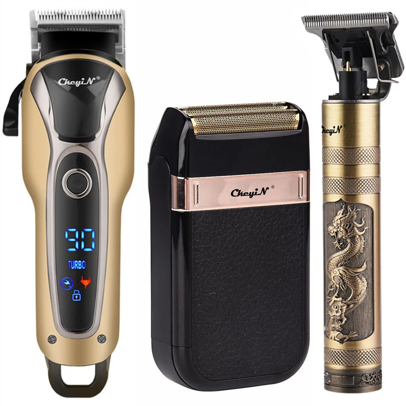 

Professional Barber Hair Clipper Rechargeable Electric T-Outliner Finish Cutting Machine Beard Trimmer Shaver Cordless Corded