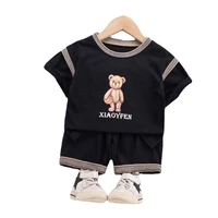 children fashion sport clothes summer kids cartoon t shirt shorts 2pcsset baby boys letter clothing toddler casual tracksuits