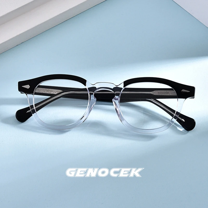 

Luxury Brand Handmade Quality Acetate Glasses Frame Men Women Optical Myopia Prescription Eyeglasses Frame Johnny Depp Eyewear