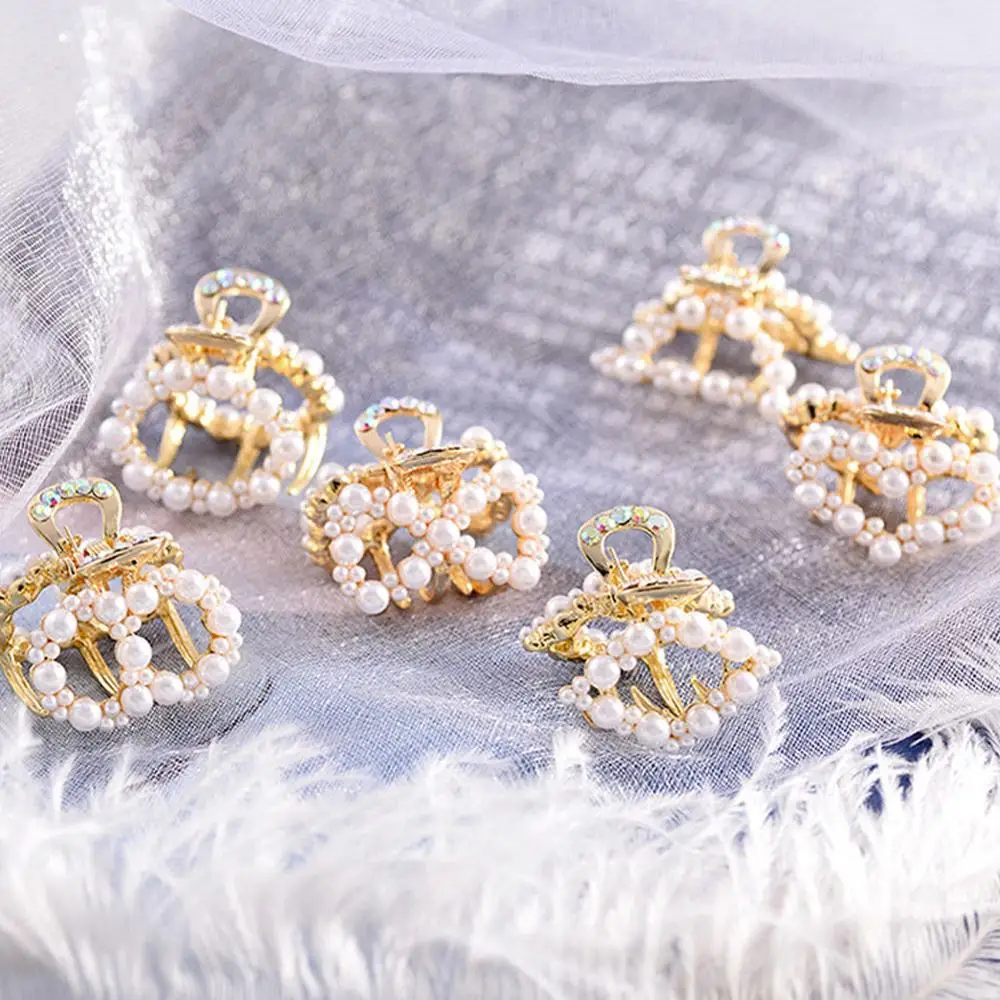 1 шт. роскошные стразы с жемчугом металлические шпильки для волос крабами заколки